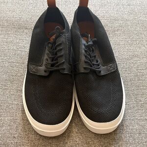 BYLT Basics Black Knit Lace-Up Sneakers with White Sole